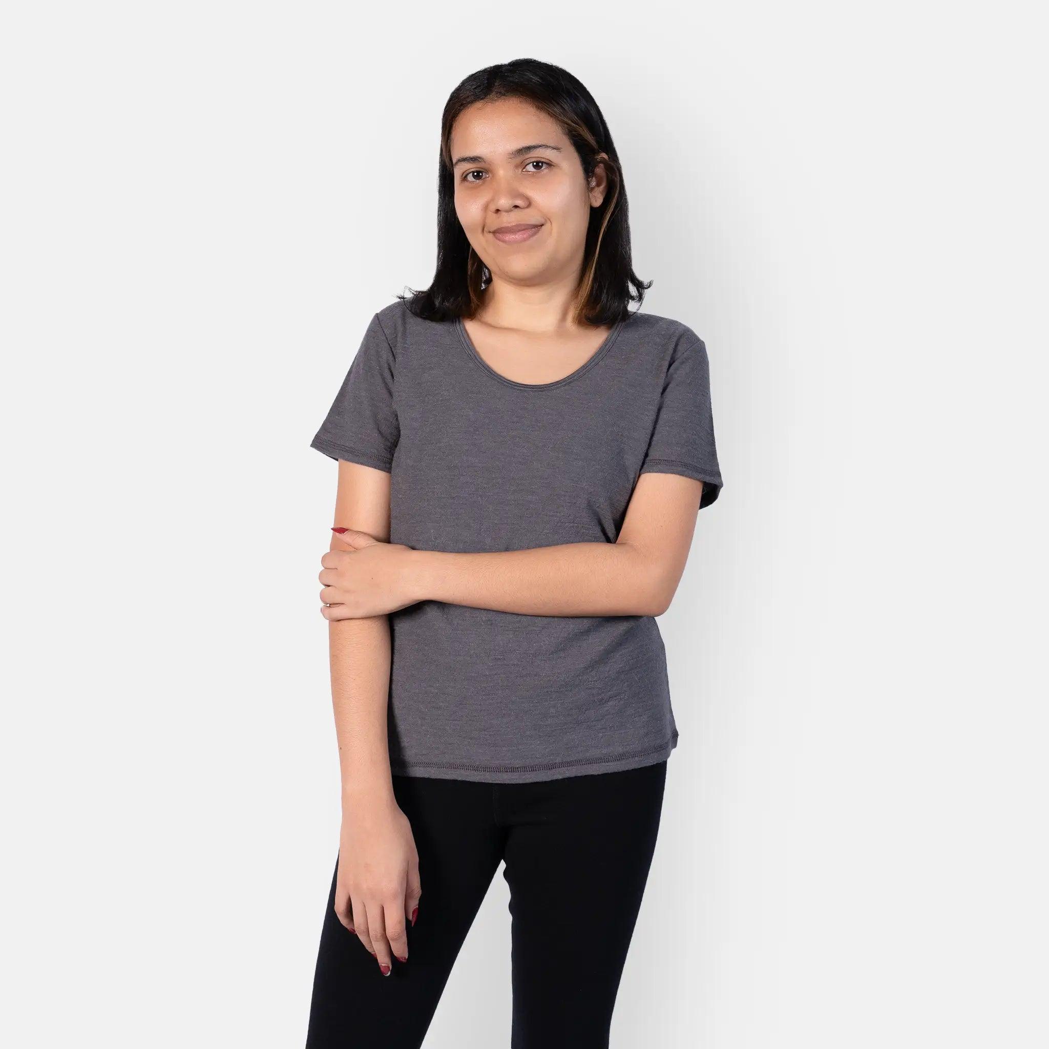 Women's Alpaca Wool Hiking T-Shirt - 160 Ultralight & Relaxed Fit for Outdoor Adventures & Travel