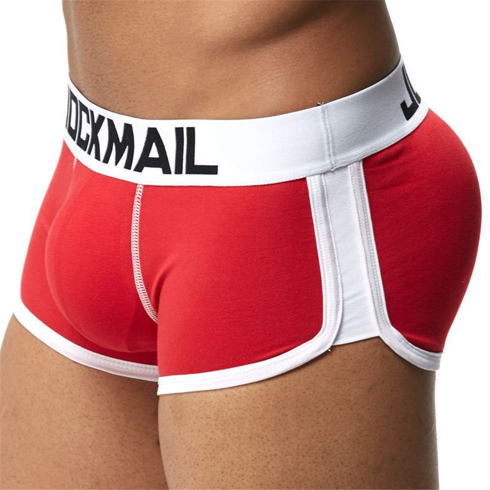 JOCKMAIL Men's Cotton Push-Up Boxer Briefs - Hip Enhancer Underwear for Daily Comfort