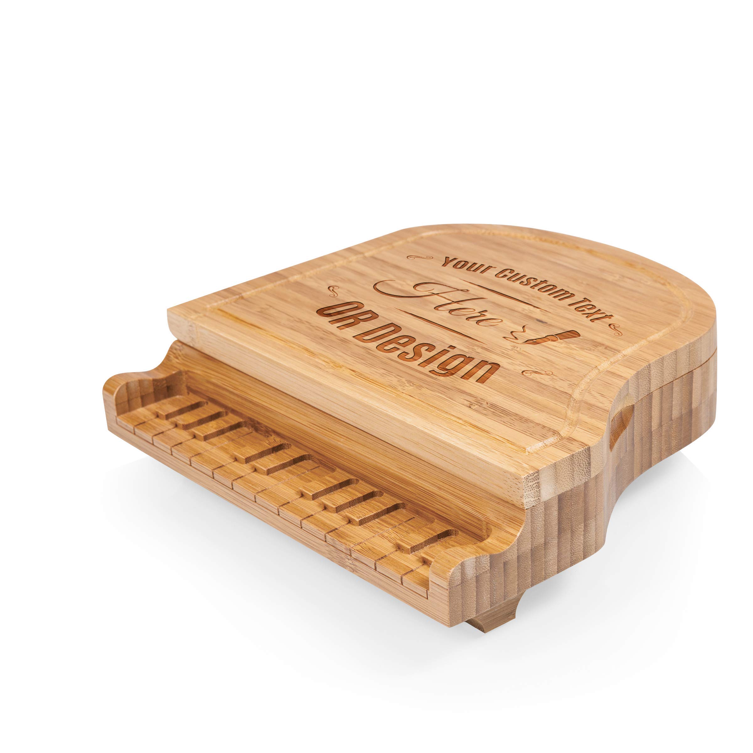 Personalized Bamboo Charcuterie Board Set with Cheese Knives - Elegant Piano Design for Wine, Cheese, Crackers & Meat - Perfect for Entertaining, Housewarming & Holiday Gifts - Ideal for Dinner Parties, Wine Tastings & Charcuterie Spreads