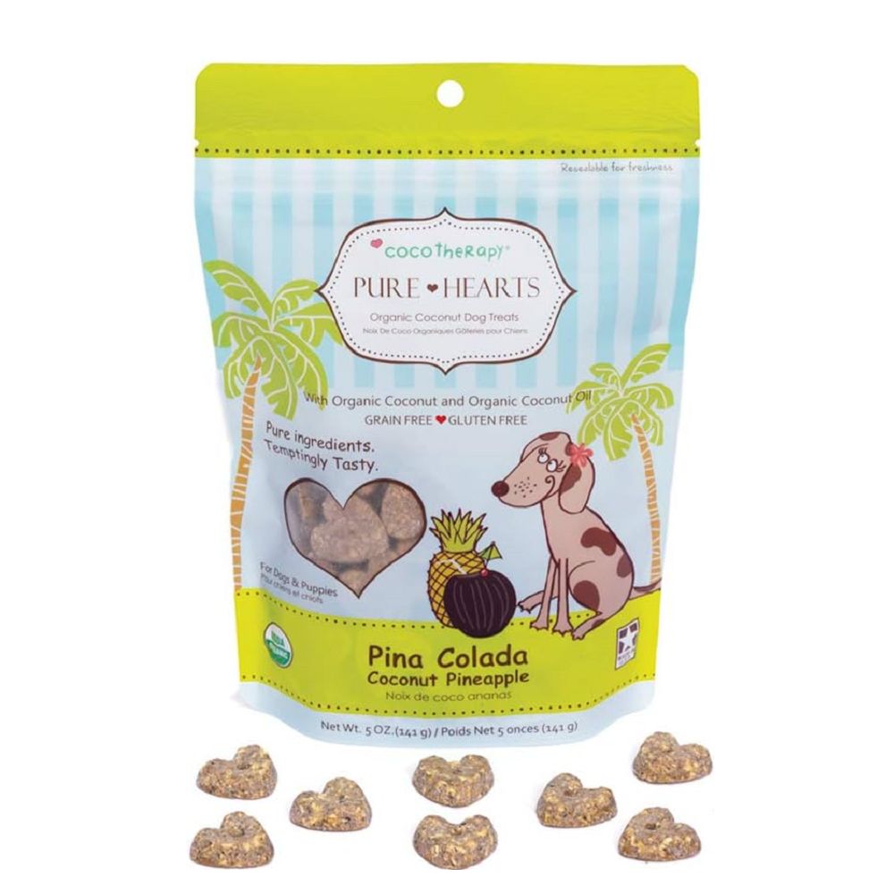 Pure Hearts Coconut Cookies Dog Treats - Pina Colada Flavor | All-Natural, Grain-Free, Healthy Snacks for Dogs | Perfect for Training, Rewards & Special Occasions