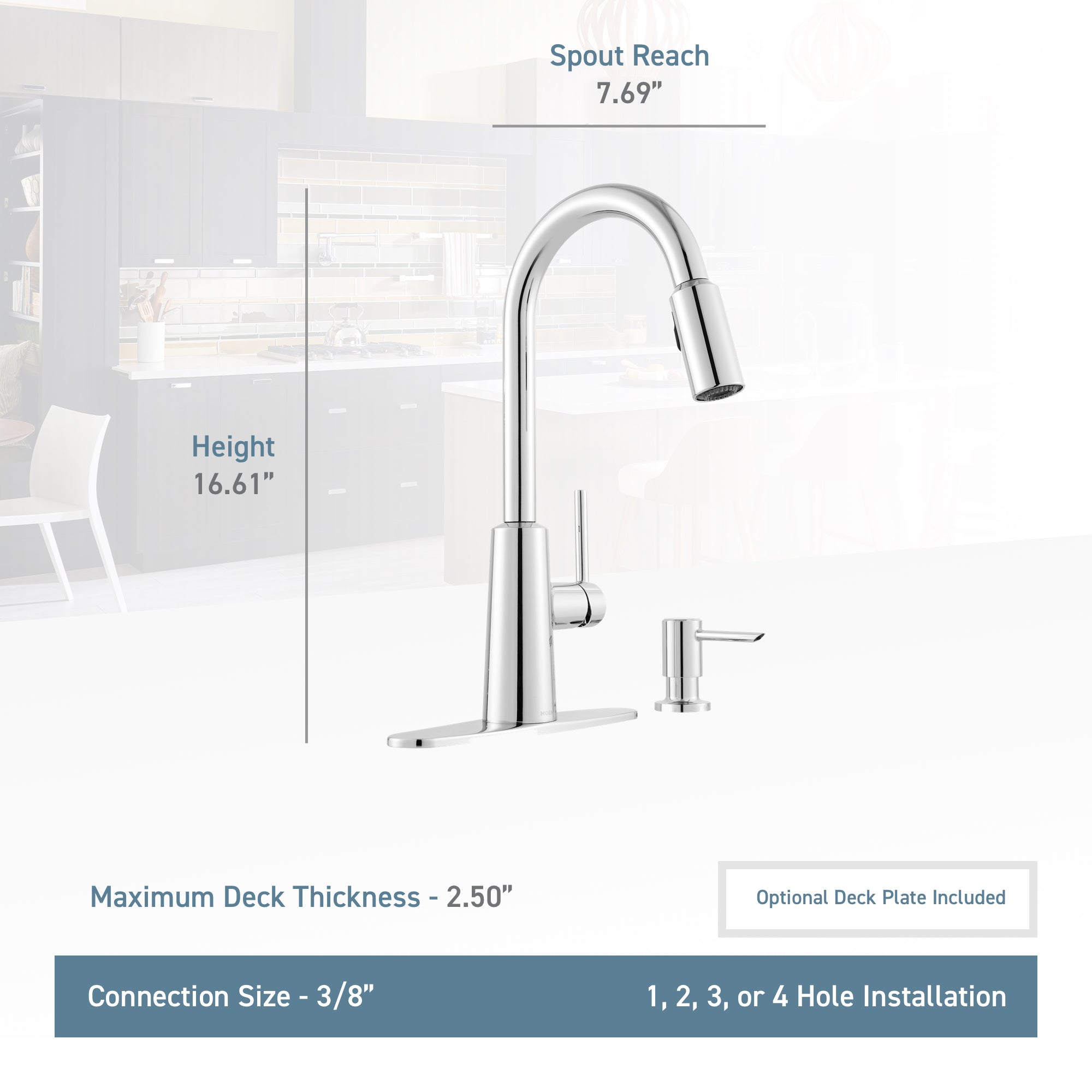 Moen Matte Black Mod Pull Down Kitchen Faucet with High Arc Spout - Modern Single Handle Sink Faucet for Home Kitchen, Perfect for Washing Dishes and Food Prep