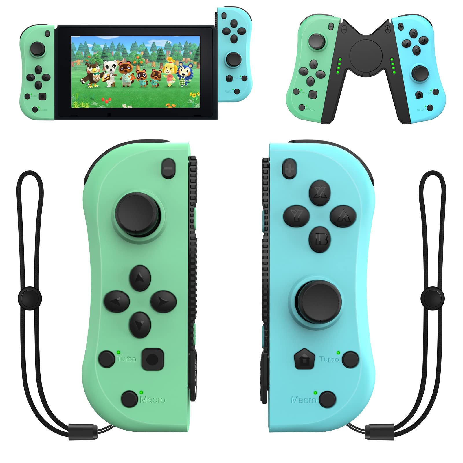 Original Title: Joy Con Controller Replacement Compatible for Nintendo Switch - Left and Right Neon Joycon with Wrist Strap, Alternatives for Nintendo Switch   Optimized Title: Nintendo Switch Joy-Con Controller Replacement - Left & Right Neon Joycon with Wrist Strap | Compatible with Nintendo Switch | Perfect for Gaming, Multiplayer & Family Fun