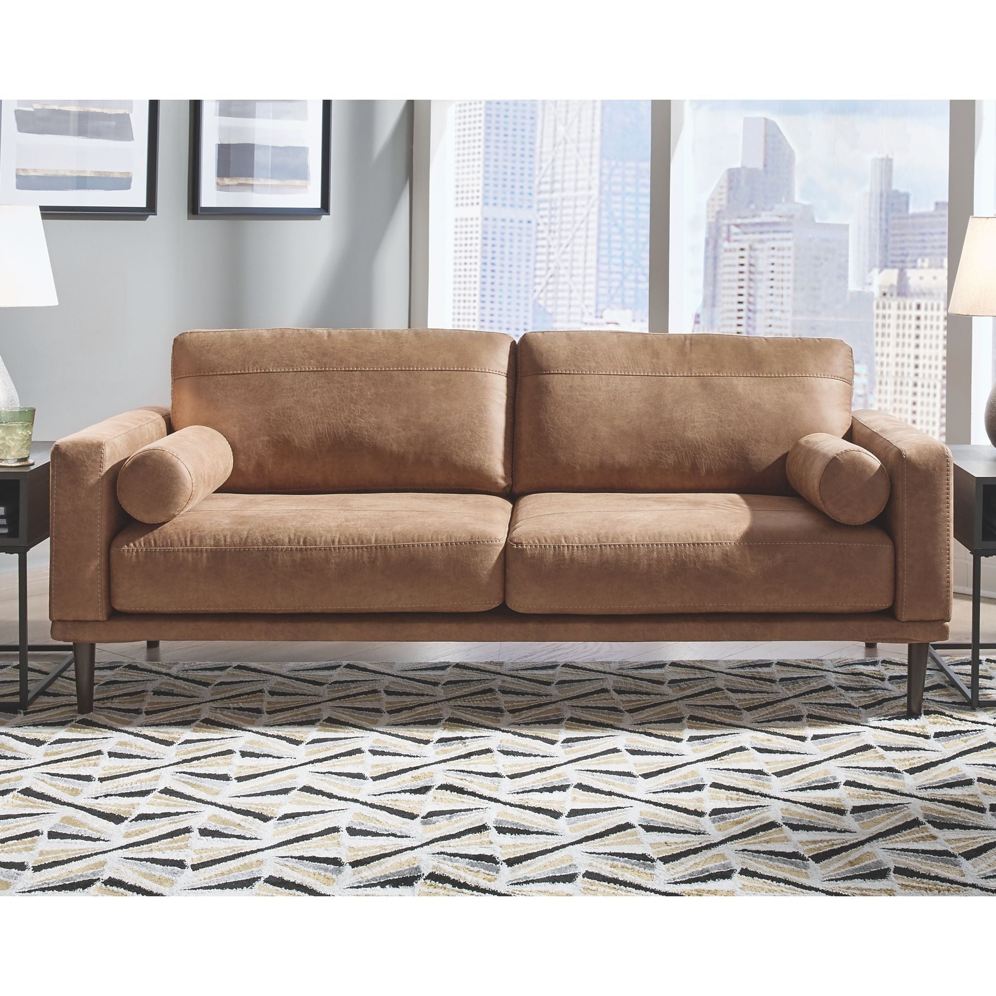 Arroyo Sofa in Caramel - Modern Comfortable Sectional Couch for Living Room, Lounge & Family Room