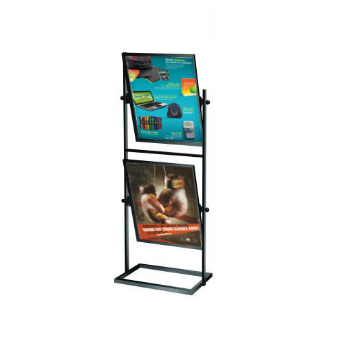 2 Tier Tilted Sign Holder Floor Stand for 22x28 Posters - Heavy Duty A-Frame Display for Retail, Restaurants & Events - Perfect for Advertising, Promotions & Menu Boards
