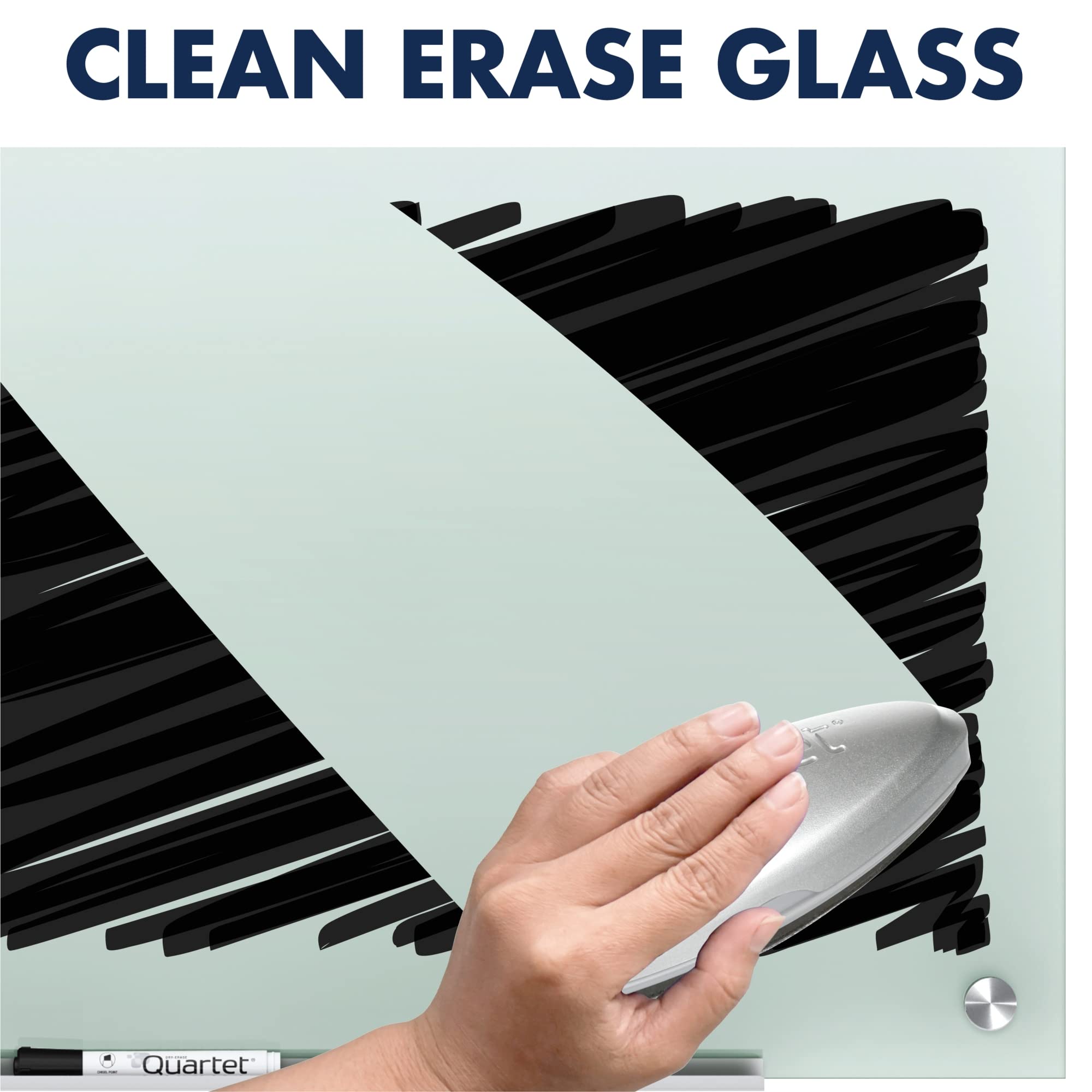 Quartet 4' x 3' Non-Magnetic Glass Whiteboard - Frosted Surface Dry Erase Board for Office, Classroom & Home Use (Model G4836F)