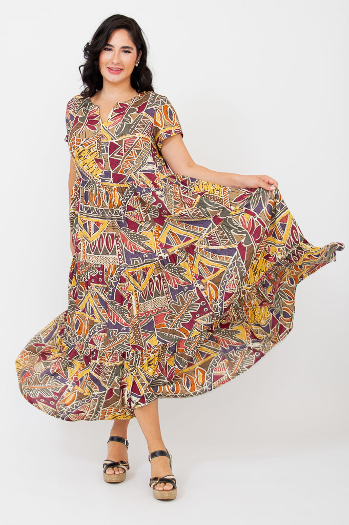Laurita Women's Tropical Linen Bamboo Dress - Breathable & Comfortable Summer Dress for Beach, Vacation, and Casual Wear