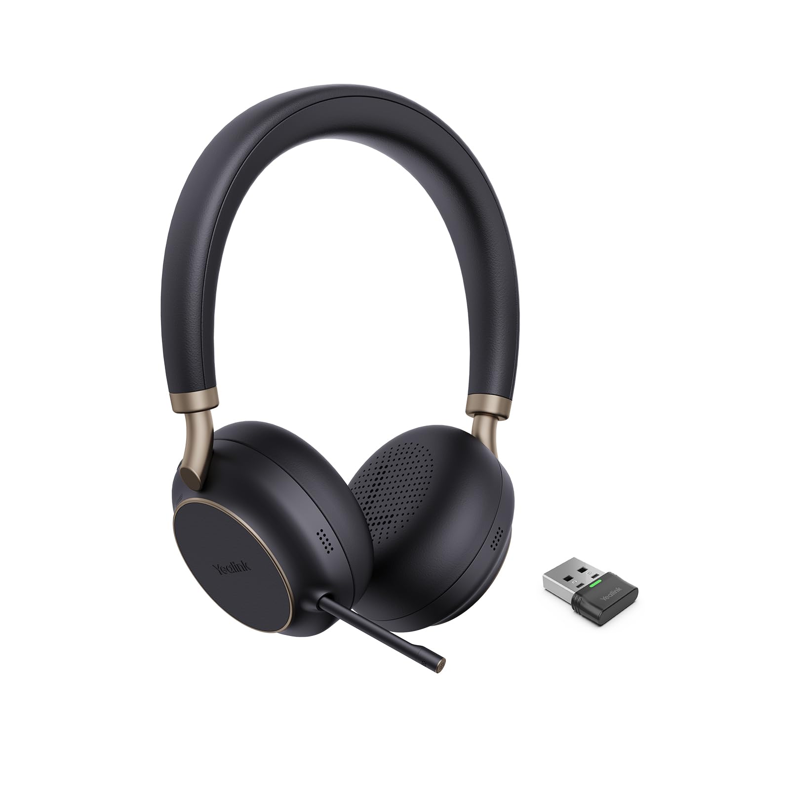 Yealink BH76 UC Wireless Bluetooth Headset with Active Noise Cancelling (ANC) - 5X Microphone, Retractable Mic Arm, 35H Battery for PC, Teams, Zoom Meetings - Ideal for Remote Work & Business Calls