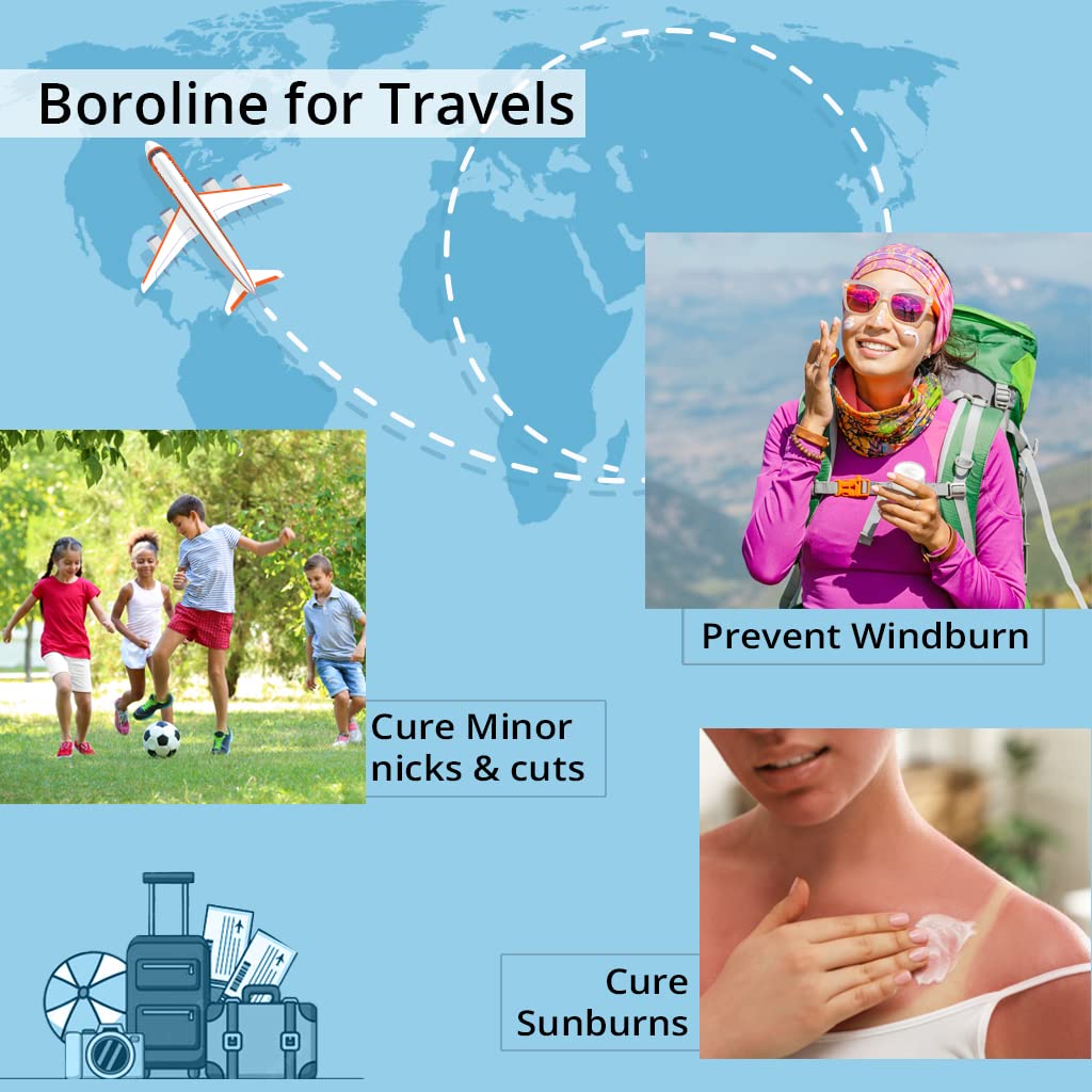BOROLINE Bo Body Lotion 100ml with Mango Butter & Antiseptic Ayurvedic Cream 100g - 24 Hour Deep Moisturizer for Dry Skin - Enriched with Lanolin Oil & Glycerin - Pack of 2 - Perfect for Daily Hydration & Skin Repair at Home or Travel