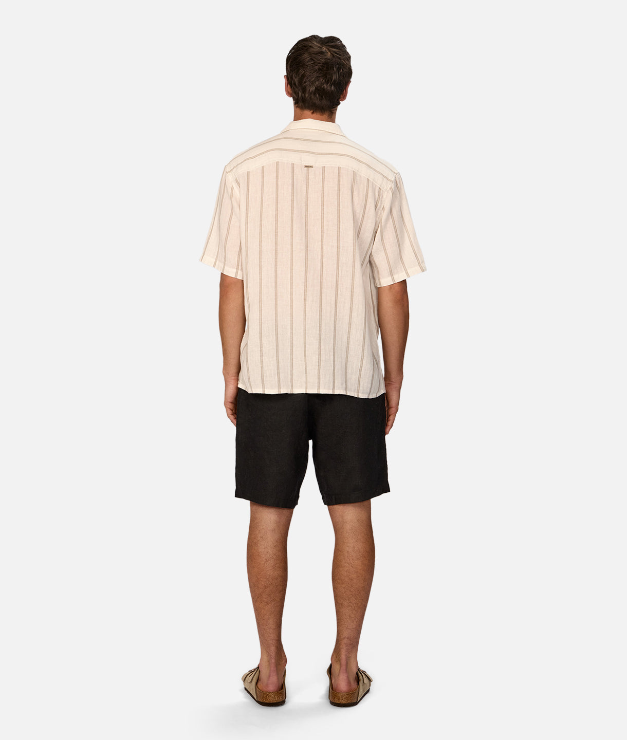 Premium Linen Short Sleeve Shirt for Men - Breathable & Comfortable Summer Casual Wear in Off White/Stone - Perfect for Beach Outings, Vacations & Outdoor Activities