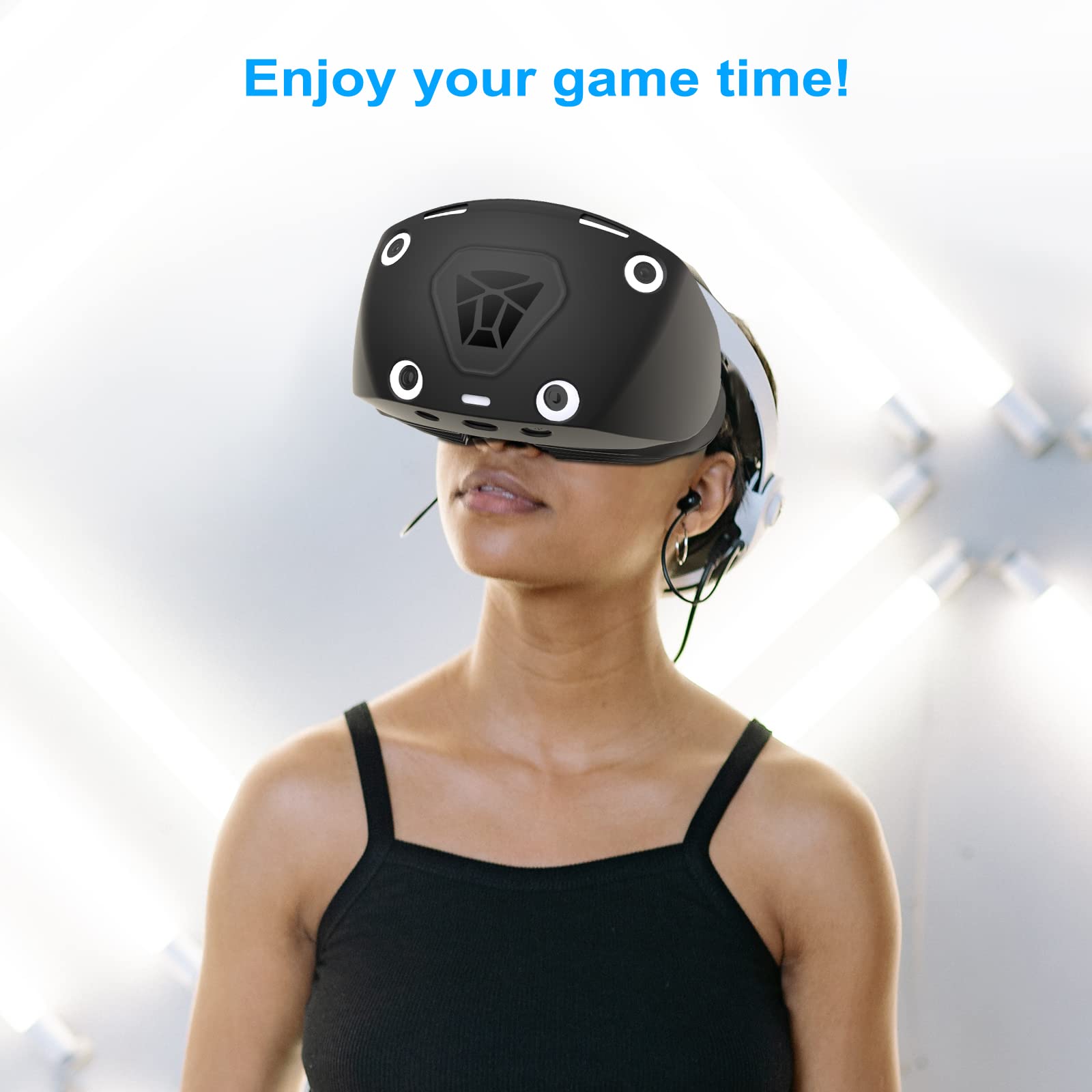 VR Protector Set for PlayStation VR2: Silicone PSVR2 Headset Cover, Face Cushion Protector, Lens Dust Cover & 2 Pack Controller Thumb Grips for PS5 VR - Sweatproof, Washable & Anti-Slip Accessories - Perfect for Gaming, VR Fitness & Long Play Sessions