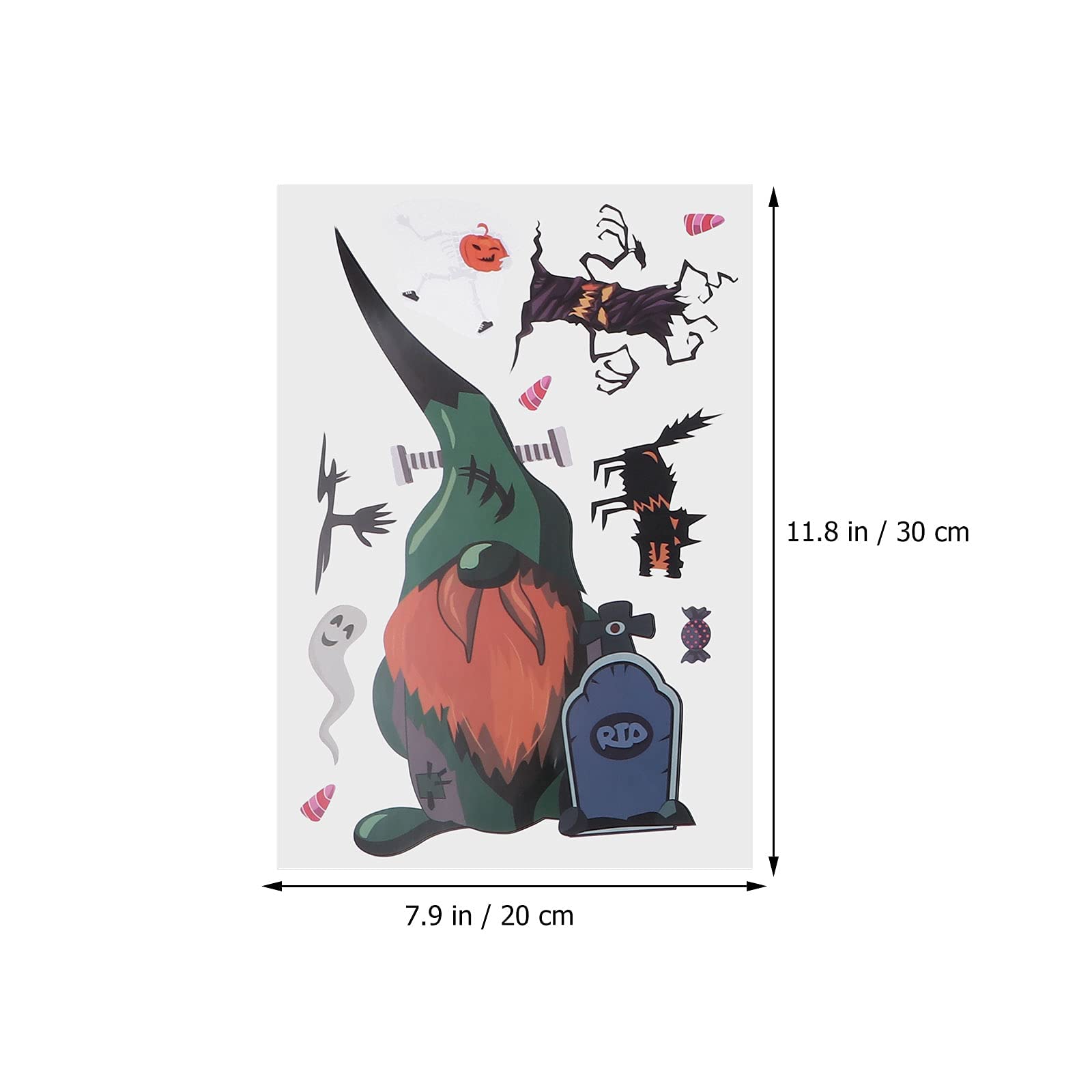 LUOZZY 9 Sheets Halloween Gnome Stickers - Bat Window Decals & Wall Clings for Halloween Party Decorations - Perfect for Home, Office, and Classroom Halloween Decor