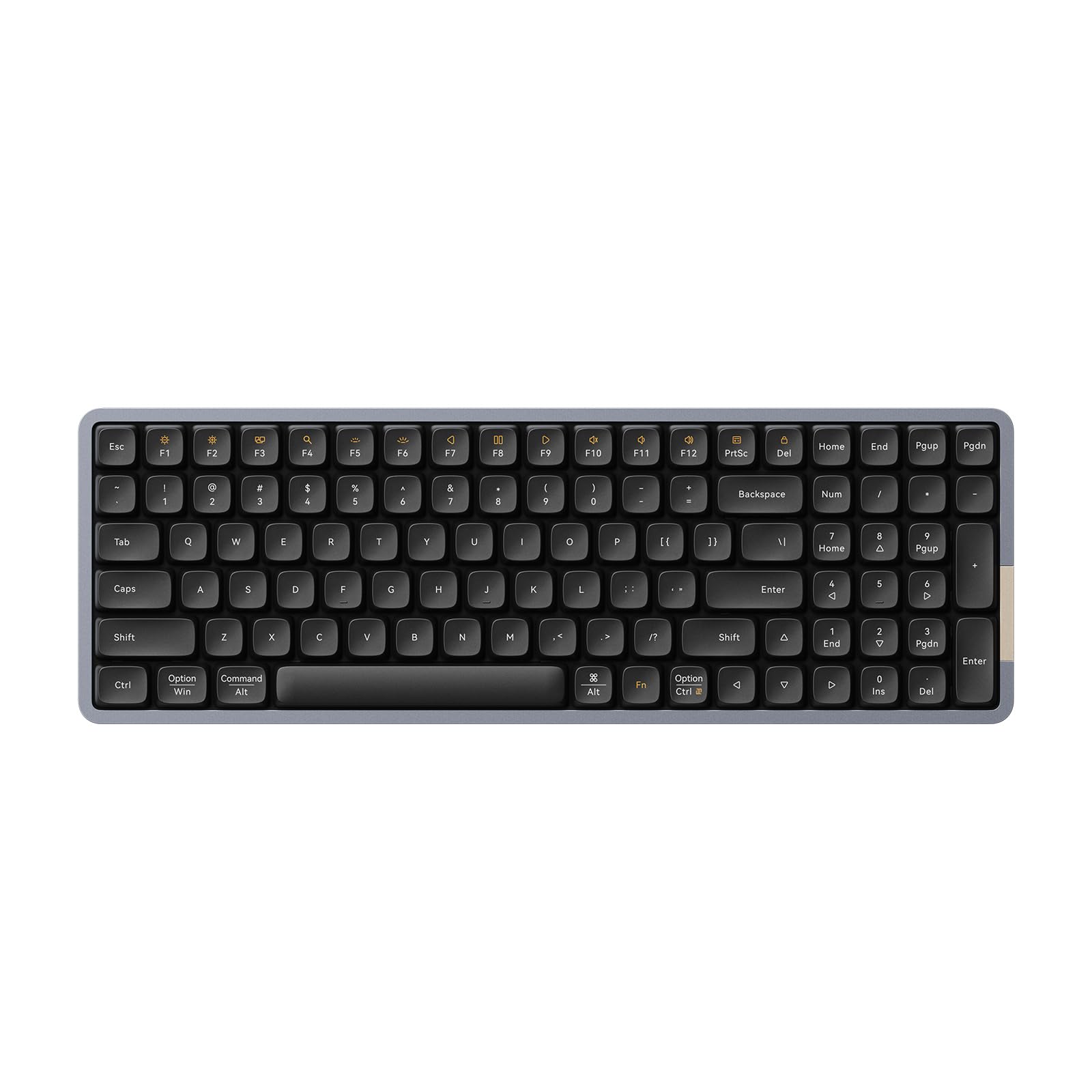 LOFREE Flow Low Profile Mechanical Keyboard - 100 Keys Wireless & Wired Rechargeable Keyboard with Bluetooth for Windows/Mac, Black Phantom Tactile Switches | Perfect for Office Work, Gaming & Programming