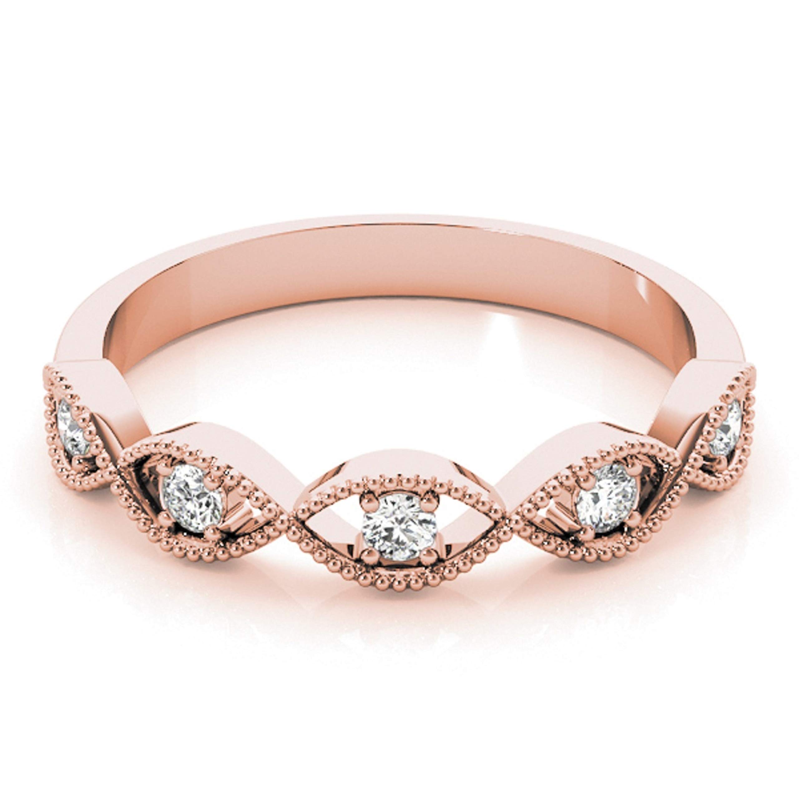 10K Solid Rose, White & Yellow Gold Diamond Spiral Women's Wedding Band – Elegant Valentine's Day Gift for Her, Anniversary & Engagement Jewelry – Perfect for Romantic Proposals, Bridal Sets & Special Occasions