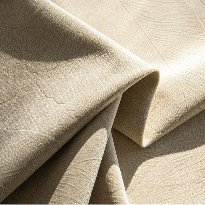 Luxury Velvet Leaf Embossed Blackout Curtains for Bedroom - Custom Room Darkening Drapes for Living Room, Nursery & Home Decor