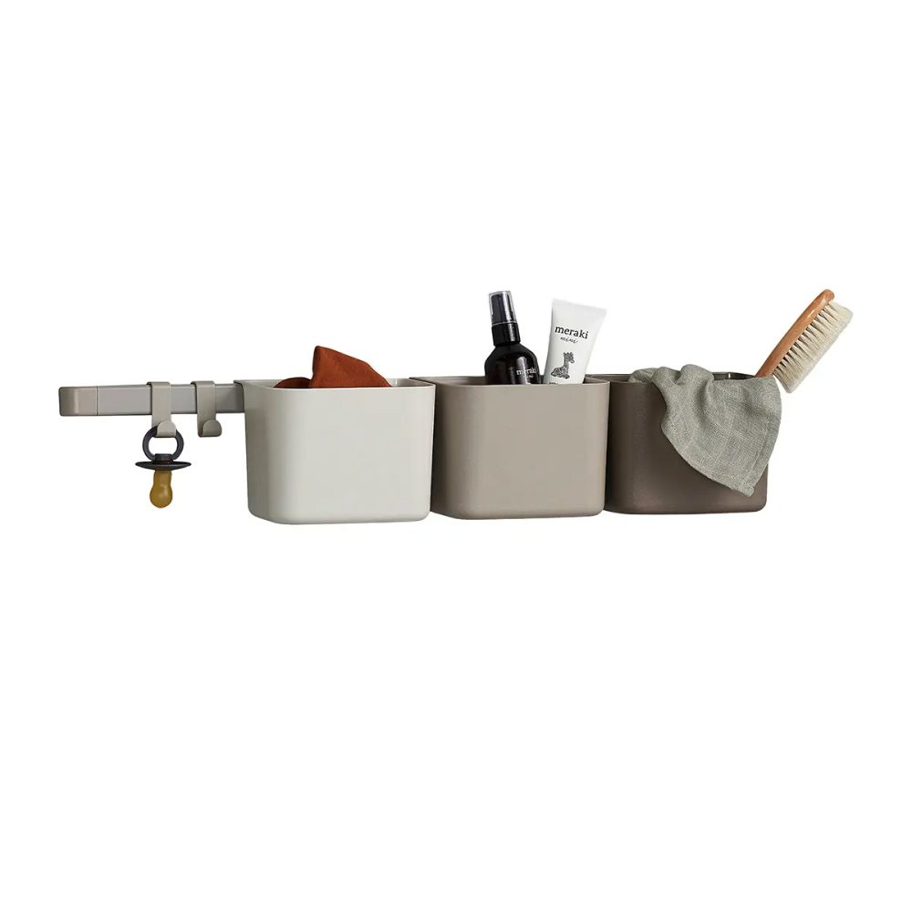 LEANDER 3-Piece Organizer Set in Cappuccino - Stylish Storage Solution for Home, Office & Bathroom Organization