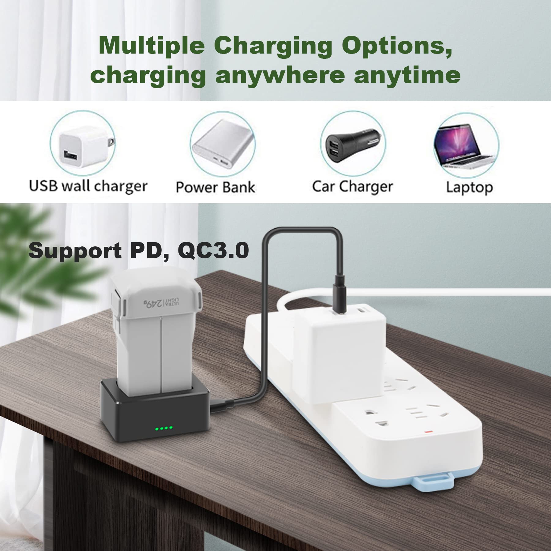 DJI Mini 3 Pro Battery Charger & Charging Hub - USB Fast Charging Adapter for DJI Mini 3 Pro Drone Batteries - Lightweight Portable Charger Box - Perfect for Travel, Outdoor Adventures & Professional Aerial Photography