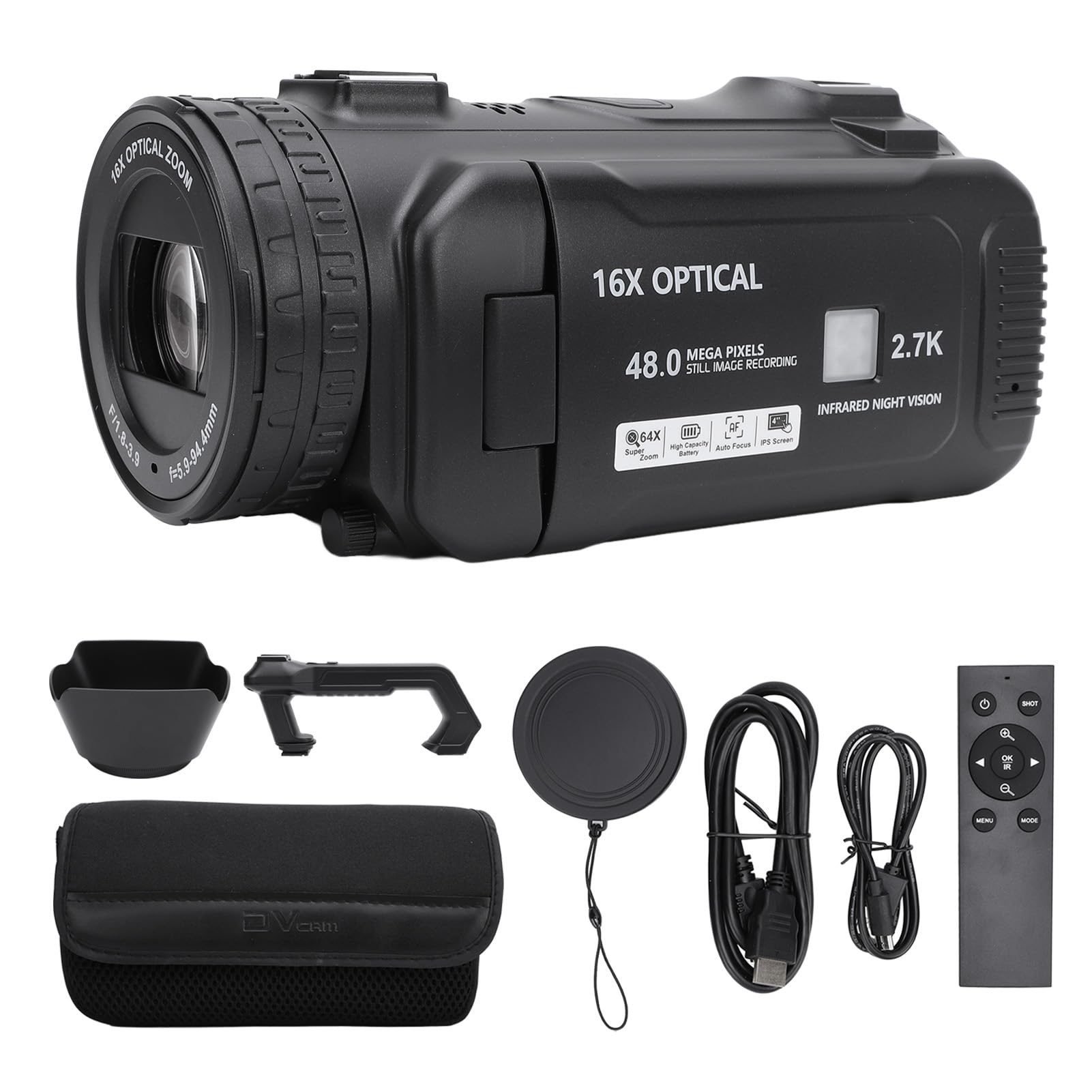 2.7K HD Vlogging Camera with 48MP, 16X Digital Zoom & 4