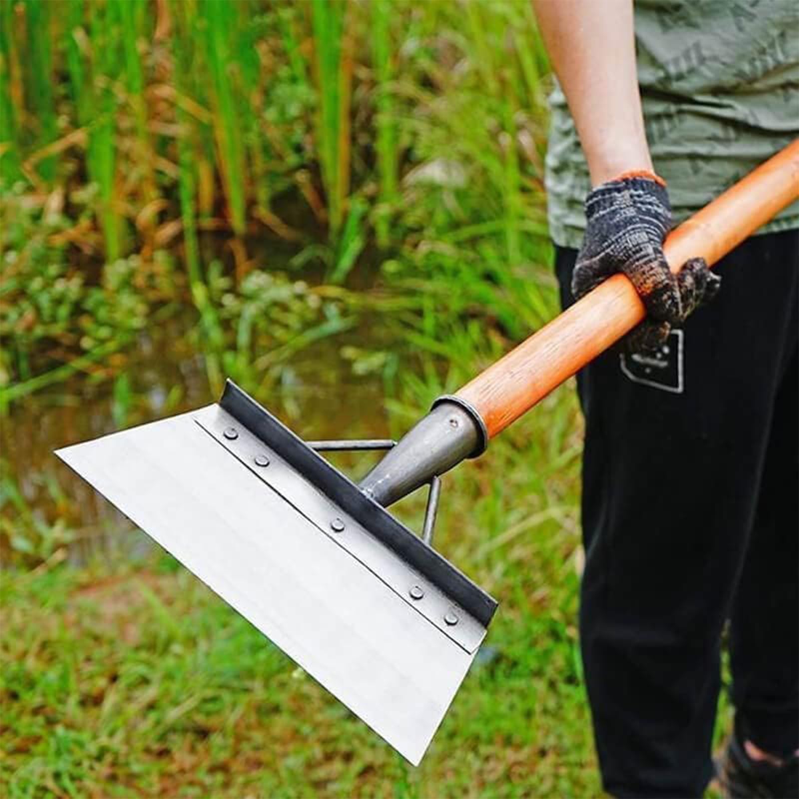 Multifunctional Garden Shovel - Weed Scraper Tool with Long Handle (9.84in) for Yard Cleaning