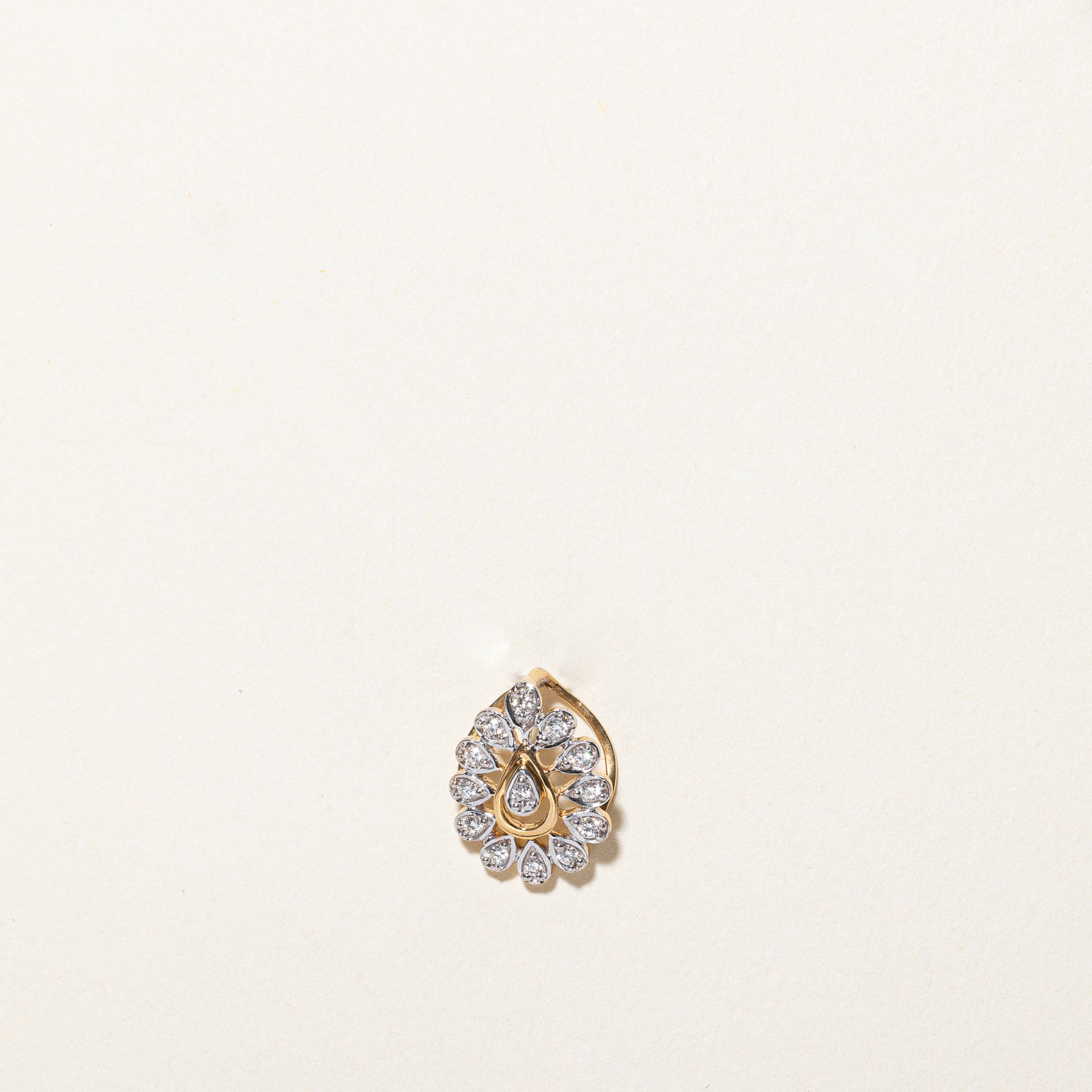 Exquisite 0.09ctw Diamond Cluster Pear Shaped Pendant Necklace for Women | Elegant Gift for Anniversary, Valentine's Day & Special Occasions | Perfect for Evening Wear, Date Nights & Formal Events