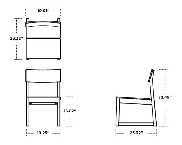 Polywood EDGE Dining Side Chair - Weather-Resistant Outdoor & Indoor Dining Chair - Perfect for Patio, Deck, Garden, and Kitchen Use