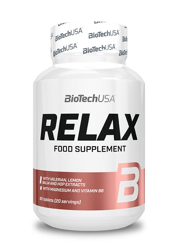 BioTechUSA Relax Supplement - 60 Tablets for Stress Relief & Better Sleep - Natural Calm Support for Daily Relaxation & Wellness