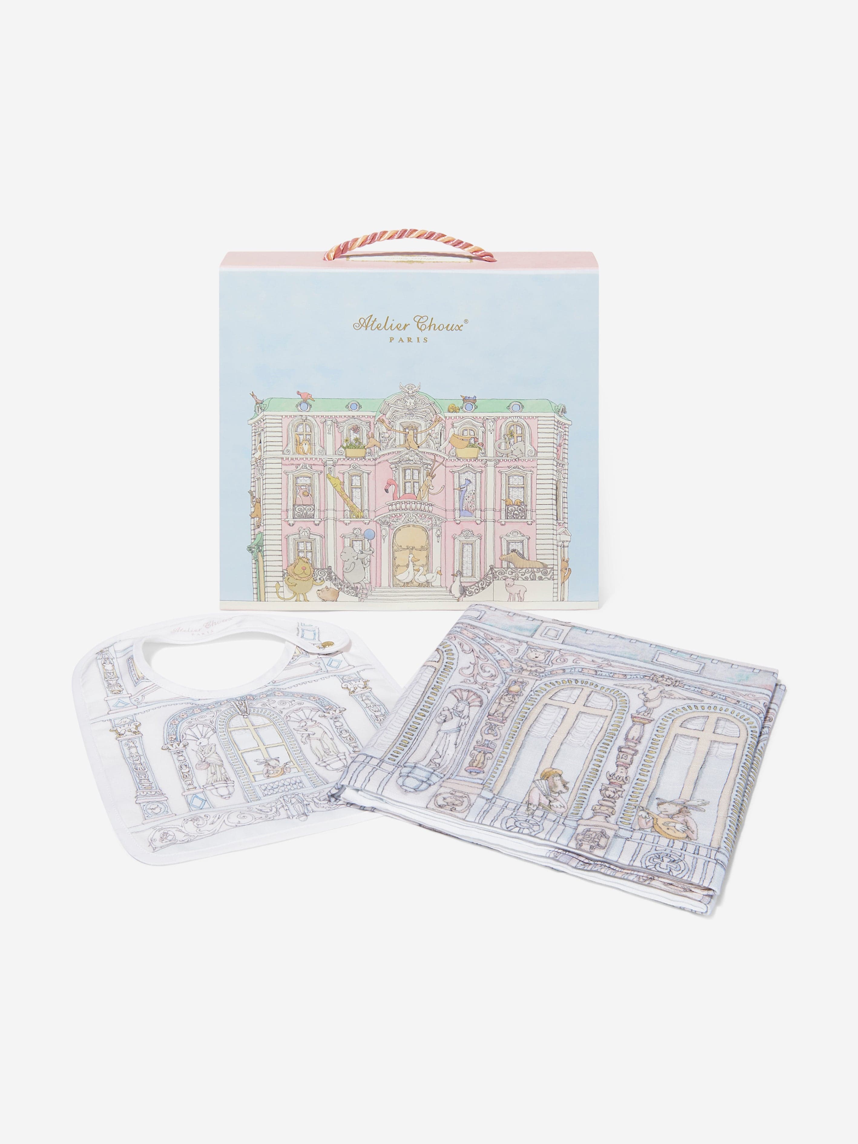 Atelier Choux Baby Château Choux™ Carré & Satin Bib Set - Premium Multicolor Baby Bibs for Feeding, Drooling & Photo Shoots - Soft & Stylish Newborn Essentials
