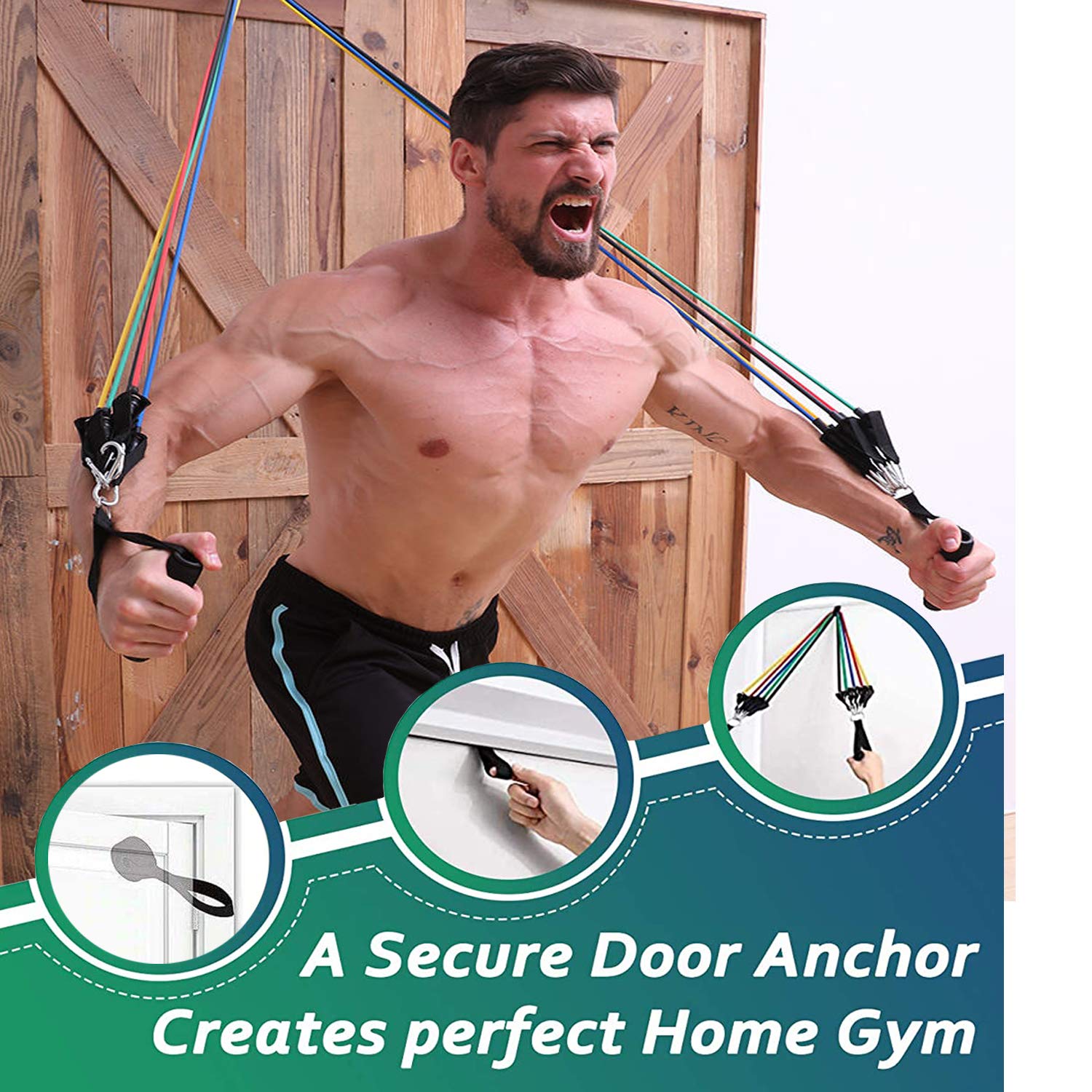 Heavy Duty Door Anchor for Resistance Bands - Secure Fitness Workout Band Attachment - No Damage to Door - Perfect for Home Gym, Strength Training & Physical Therapy Exercises