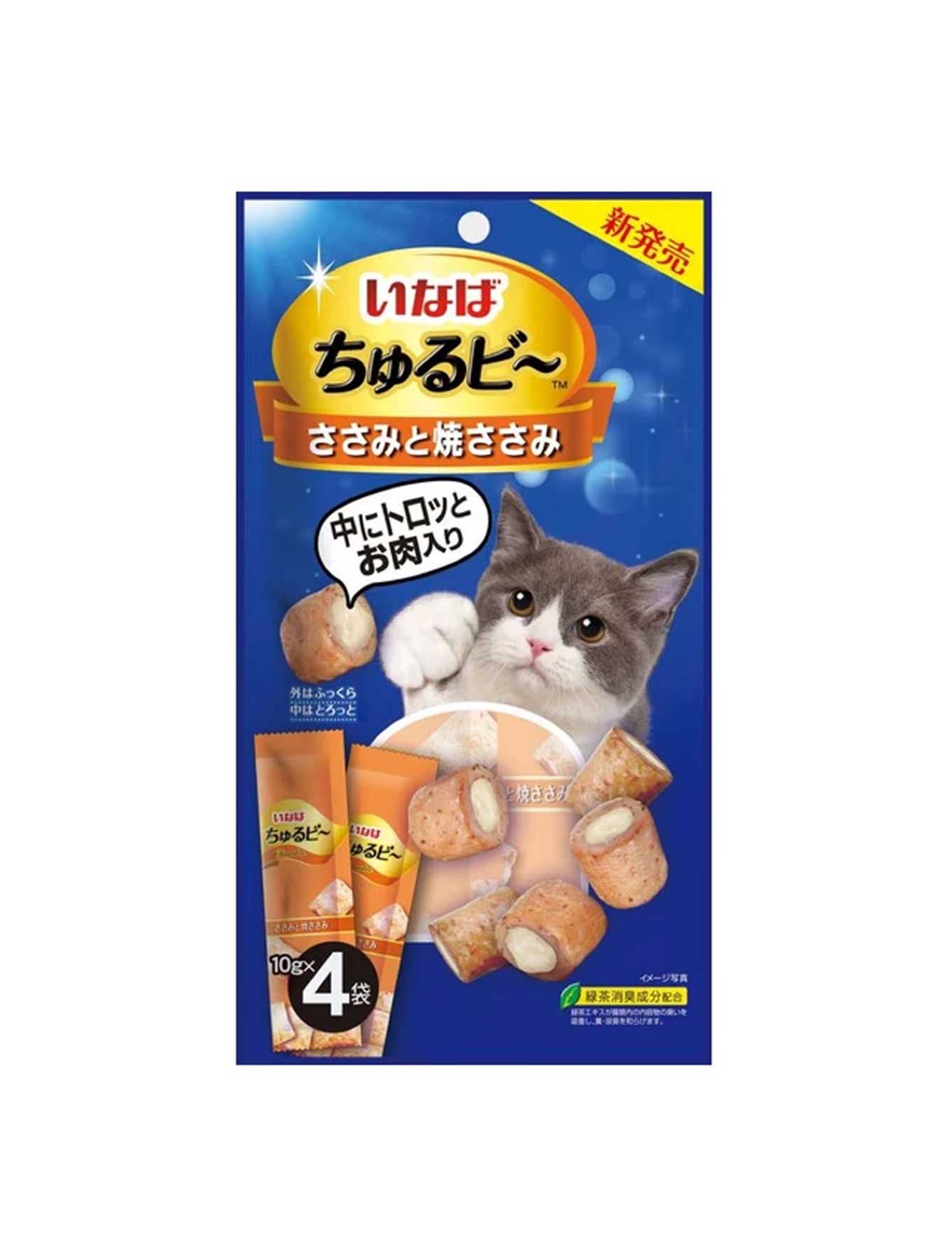 Premium Ciao Churubee Sasami Chicken Cat Treats 10g (4-Piece Pack) - Delicious & Healthy Snacks for Cats - Perfect for Training, Rewards & Bonding with Your Feline Friend