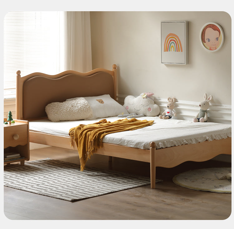 Solid Oak & Beech Wood Children's Bed - Princess Style for Girls & Classic Design for Boys | Durable Kids Bedroom Furniture for Playtime & Sweet Dreams