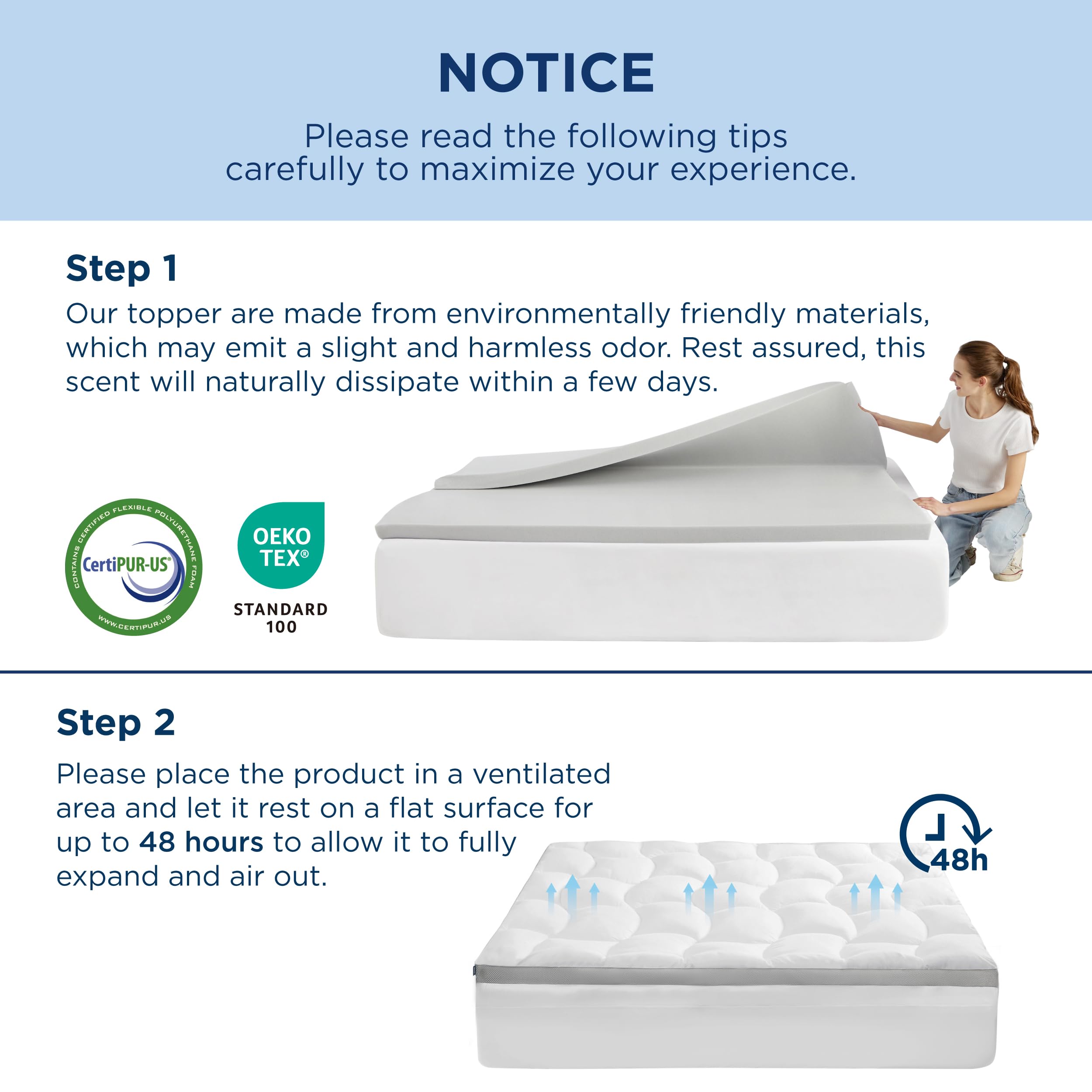 Bedsure 4 Inch King Size Memory Foam Mattress Topper - Dual Layer Cooling Gel Infused 2.5 Inch Memory Foam & 800 GSM Waterproof Pillow Top - Fits 8-21 Inch Deep Pocket Mattresses - Perfect for Hot Sleepers & Pressure Relief