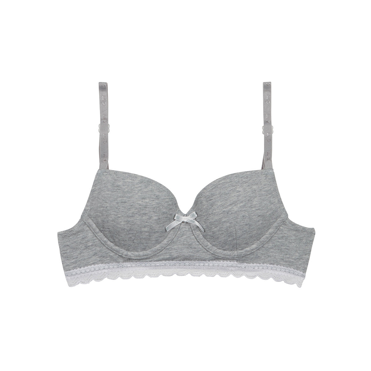 Trendy Grey Stretch Cotton Molded Cup Bra for Girls - Perfect for School, Sports, and Everyday Comfort