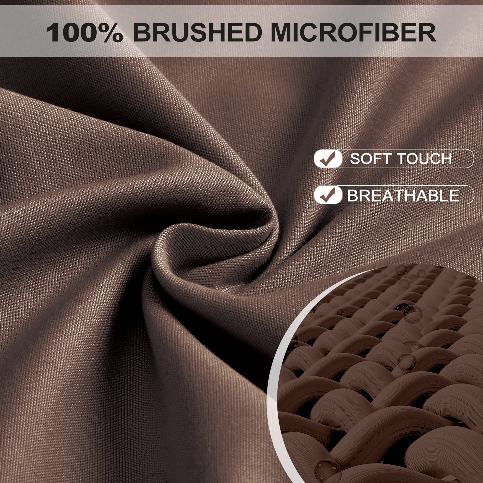 FreshCulture Queen Fitted Sheet - Premium Hotel Quality, Ultra Soft & Breathable Brushed Microfiber Bedding with Deep Pockets, Cooling Queen Size Bed Sheets (Brown) - Perfect for Guest Rooms, Master Bedrooms & Dorm Essentials