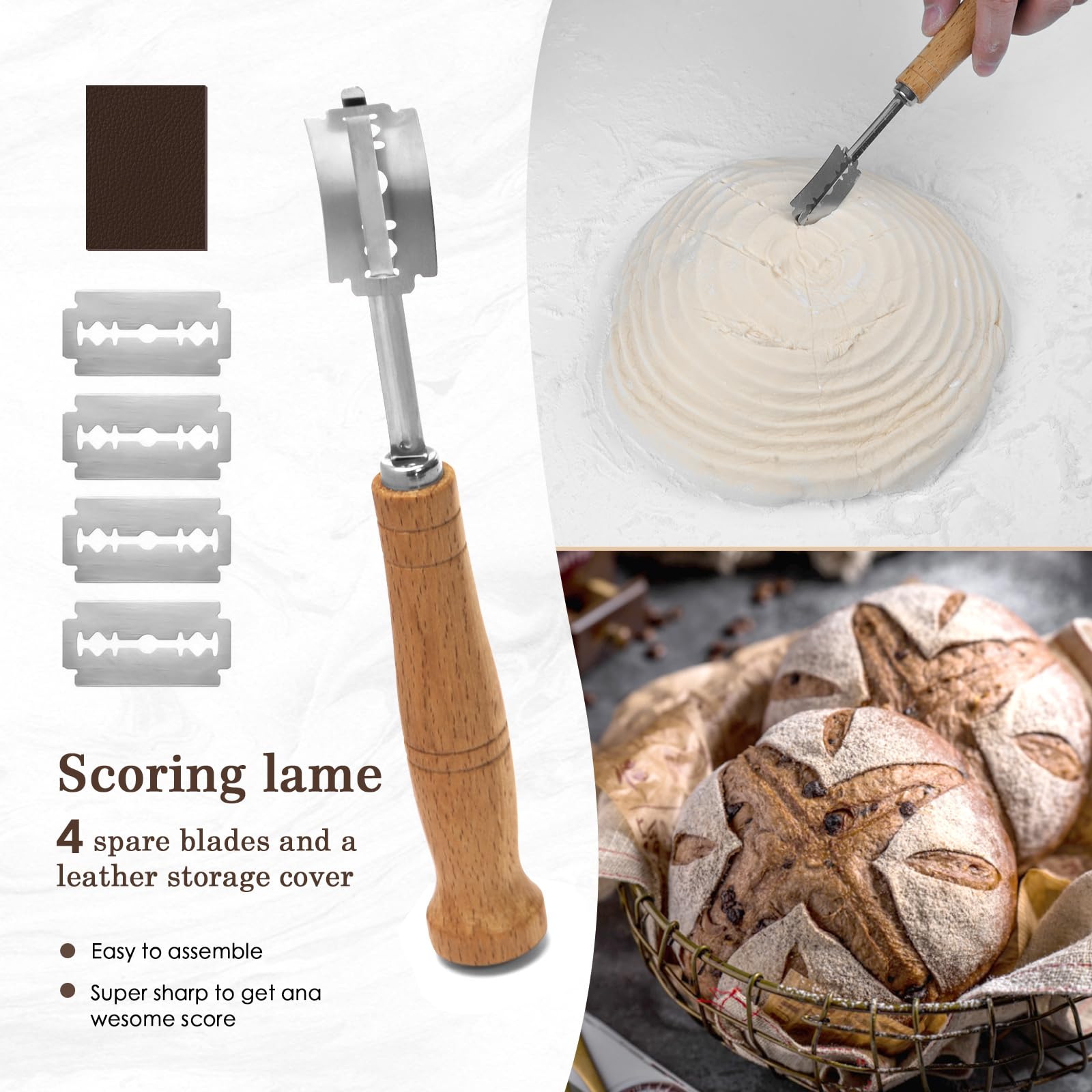 Sourdough Bread Baking Kit - 13-Piece Set with 9