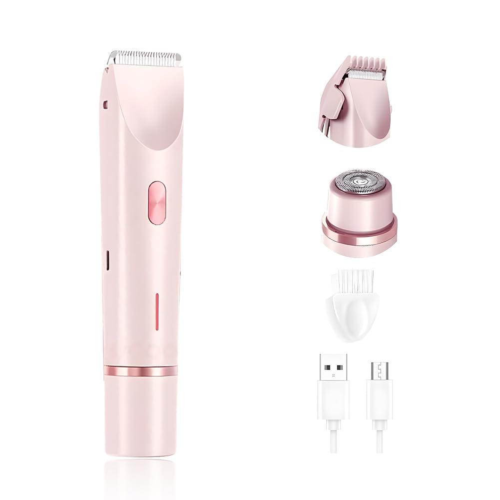 Best Women's Electric Shaver - 2-in-1 Wet/Dry Rechargeable Razor for Legs & Bikini Area | Double Head Hair Remover for Smooth Skin | Perfect for Shower, Travel & Quick Hair Removal