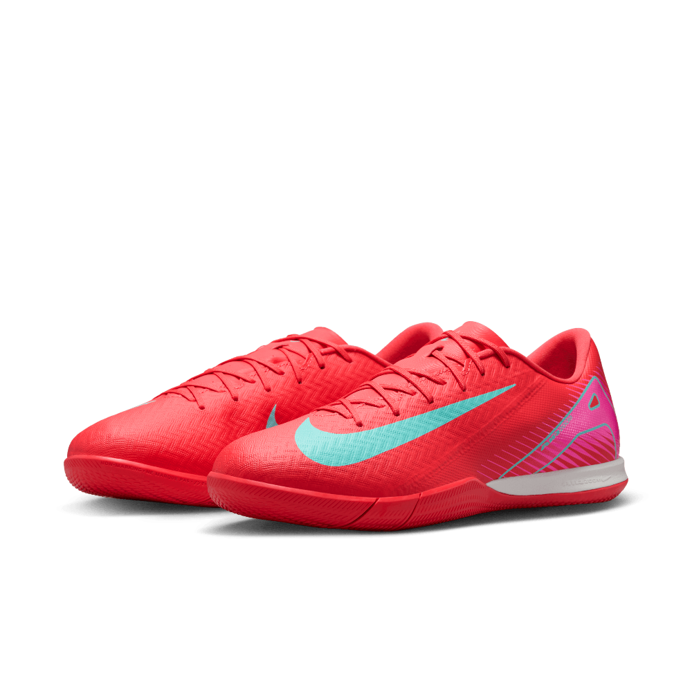 Nike Mercurial Vapor 16 Academy IC Indoor Soccer Shoes for Men - Ember Glow/Aurora Green - Lightweight Football Cleats for Indoor Courts & Training Sessions