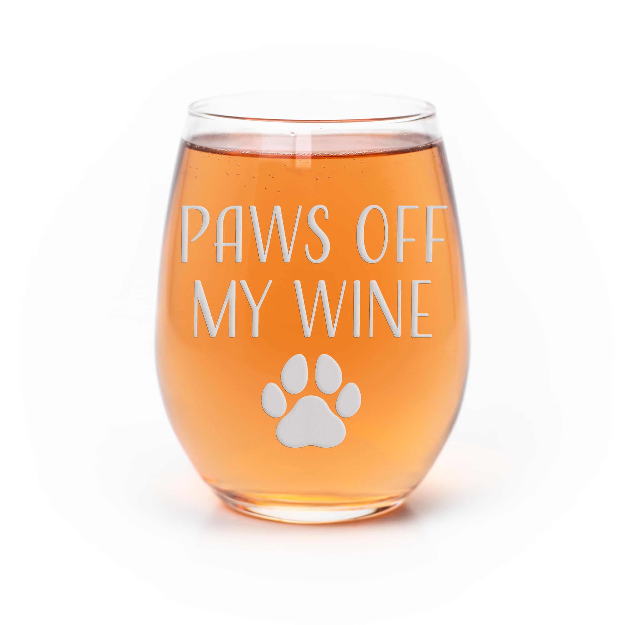 Paws Off My Wine Stemless Glass for Dog Moms - Perfect Dog Lover Gift, Funny Wine Cup for Pet Owners - Great for Housewarming, Birthday Parties & Relaxing with Your Pup