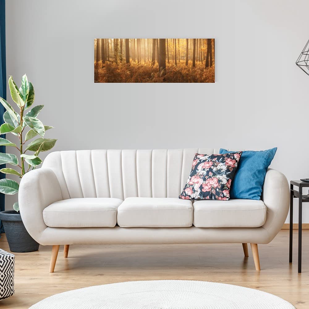 Wyld Forest Landscape Canvas Wall Art by Ian Winstanley - 50x18 Inch Ready to Hang Painting for Living Room, Bedroom, Office Decor - Nature Inspired Home & Commercial Interior Design