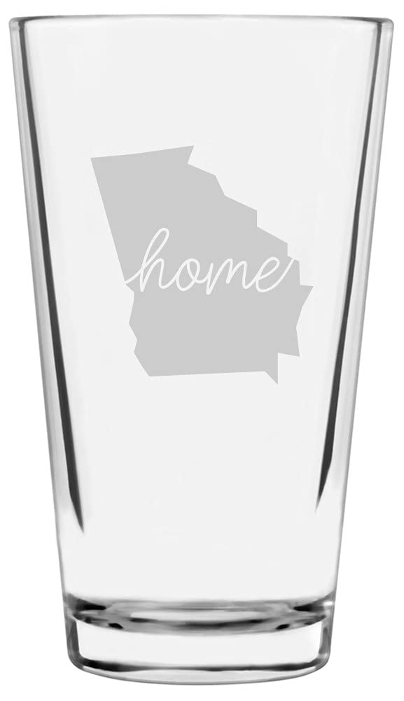 Georgia Home States Etched 16oz Pint Glass - Perfect for Beer & Gifts