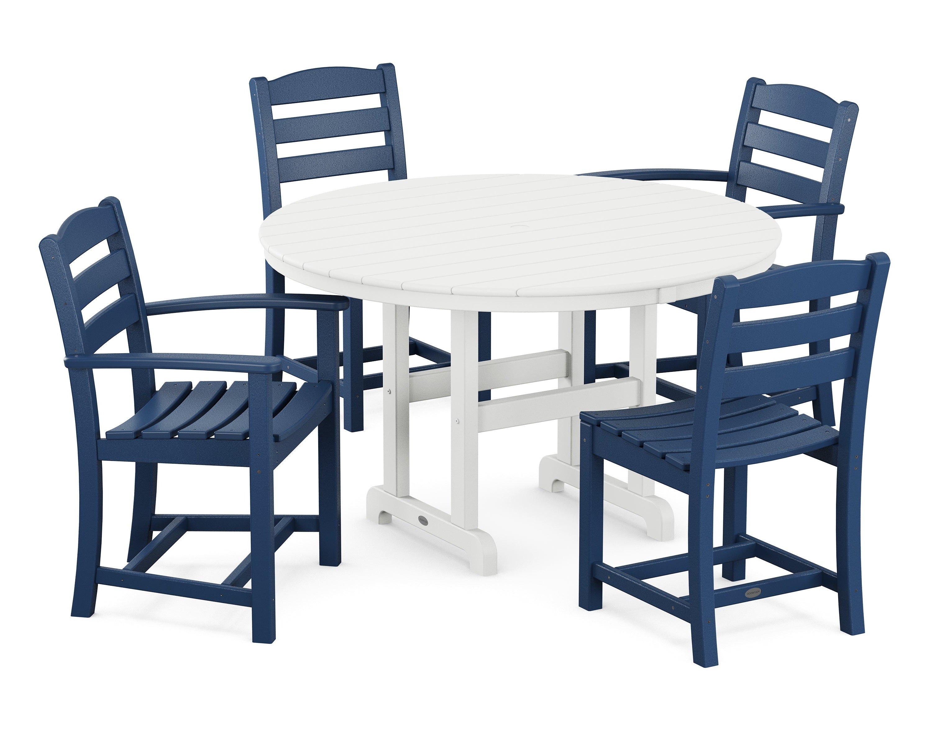 POLYWOOD La Casa Café 5-Piece Outdoor Dining Set - Patio Furniture for Backyard, Garden & Poolside - Weather-Resistant Wicker & Aluminum Frame