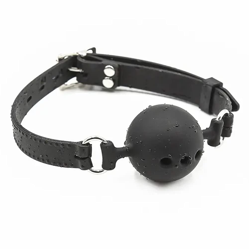 Premium Silicone BDSM Ball Gag with Breathing Holes - Comfortable Bondage Sex Toy for Submissives & Dominants - Perfect for Role Play, Sensory Deprivation & Kink Exploration