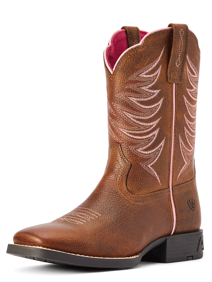 Ariat Kids Firecatcher Western Boots - Rowdy Brown - Durable Cowboy Boots for Boys & Girls - Perfect for Rodeo, Horse Riding & Western Fashion