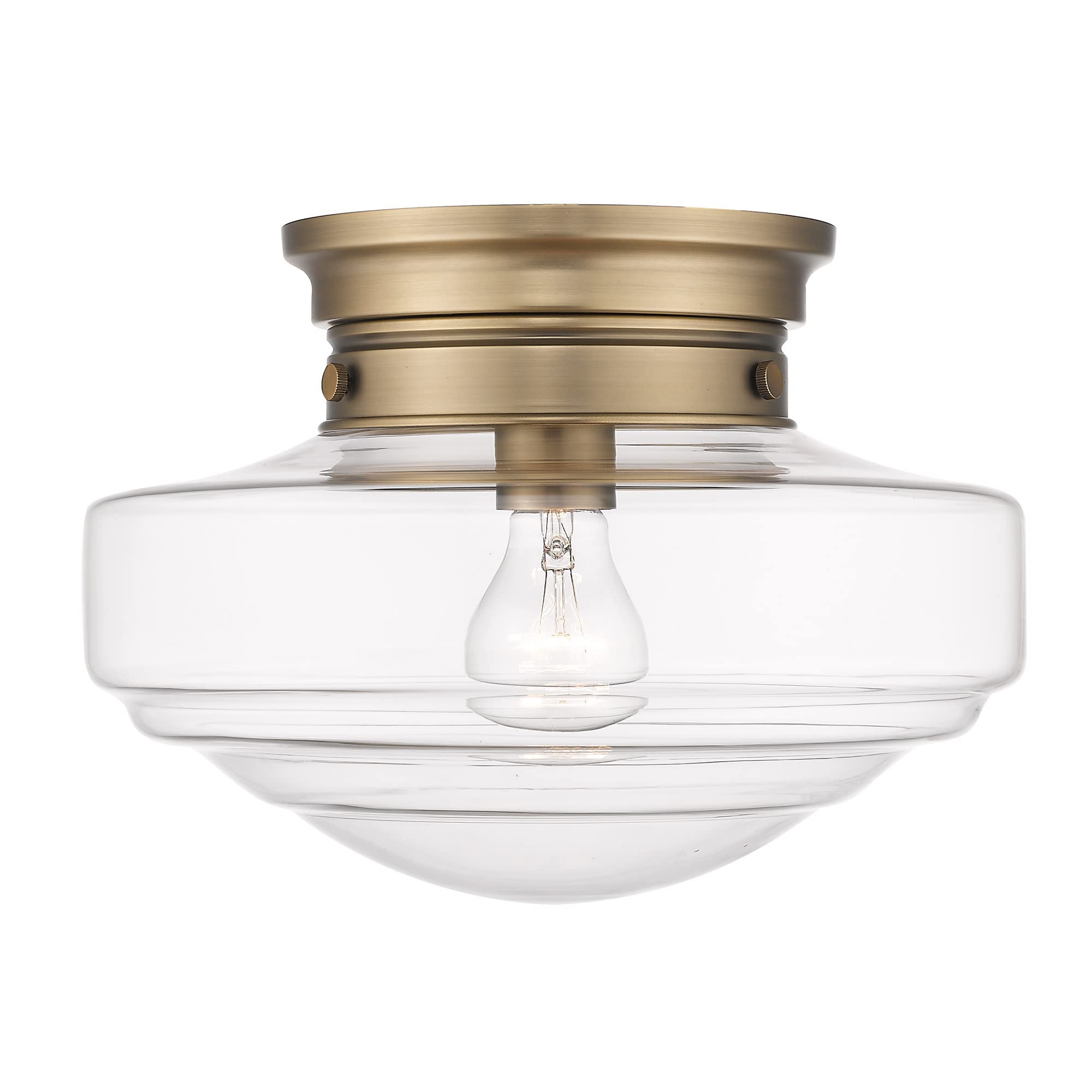 Vintage Style Semi-Flush Mount Ceiling Light Fixture - Matte Black with Milk Glass Shade - Perfect for Bedroom, Living Room & Dining Room Lighting