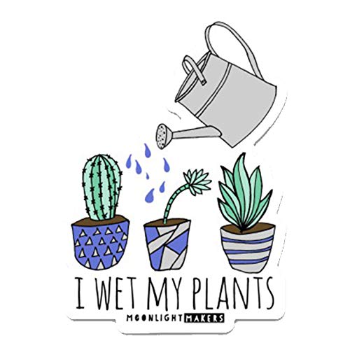 Funny Plant Stickers - 'I Wet My Plants' Die-Cut Vinyl Decals for Water Bottles, Laptops, Bikes & Journals - Weatherproof Bumper Stickers for Plant Lovers - Perfect for DIY Crafts, Scrapbooking & Personalizing Your Belongings