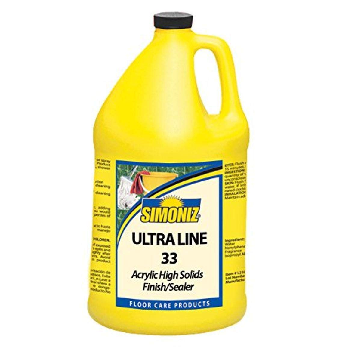 Simoniz Ultra Line 33 High Solid Floor Wax - 1 Gallon (4 Pack) | Professional-Grade Polish for Wood, Tile & Concrete Floors | Ideal for Homes, Offices & Commercial Spaces