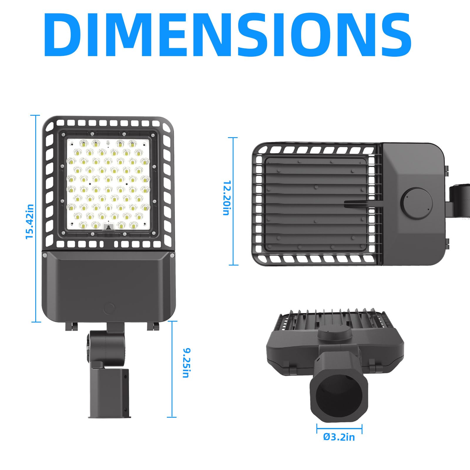 200W LED Parking Lot Lights Outdoor - 28000LM 5000K Shoebox Pole Lights with Dusk to Dawn Photocell, IP65 Waterproof Commercial Street Light with Adjustable Slip Fitter - ETL Certified for Yards, Courts & Parking Areas