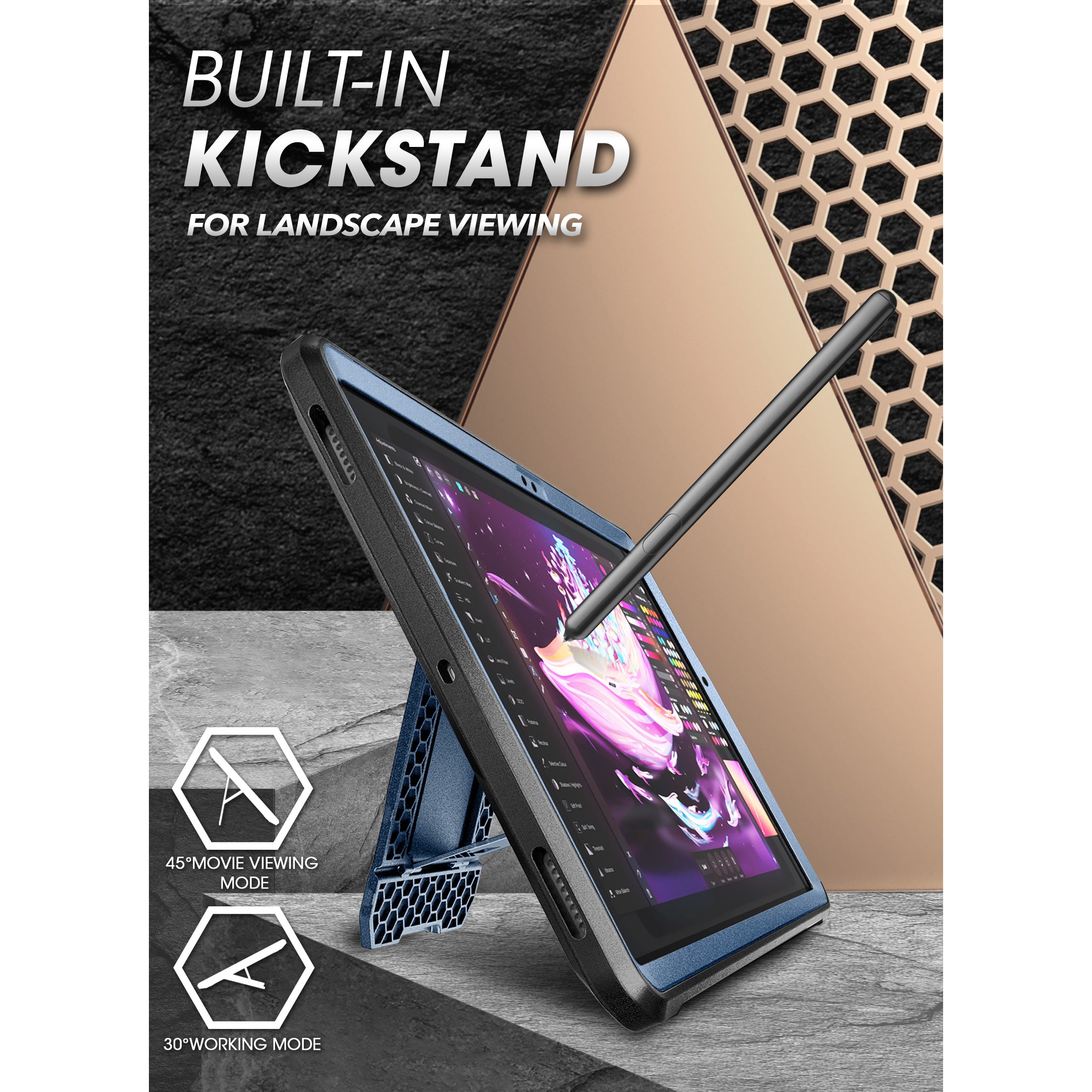 Samsung Galaxy Tab A8 10.5 Inch Tablet Case (2022 Model) - Unicorn Beetle PRO Rugged Full-Body Protective Cover in Metallic Blue - Perfect for Work, Travel & Outdoor Use
