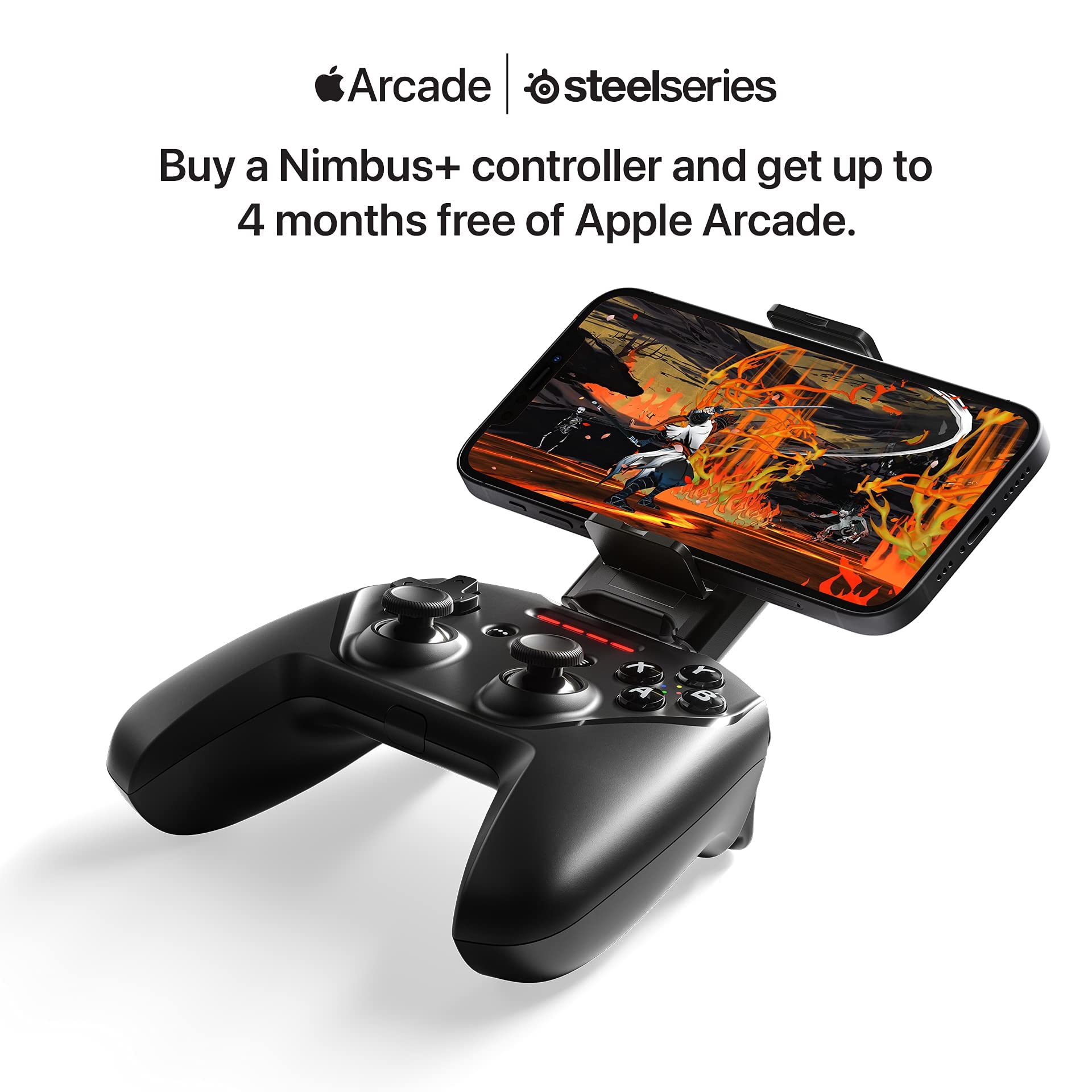 SteelSeries Nimbus+ Wireless Gaming Controller for iPhone & Apple TV - Rechargeable Bluetooth Gamepad with Jabra Elite 3 True Wireless Earbuds - Noise Cancelling Bluetooth Headphones with 4 Mics - Perfect for Mobile Gaming, Workouts & Commuting - Dark Grey