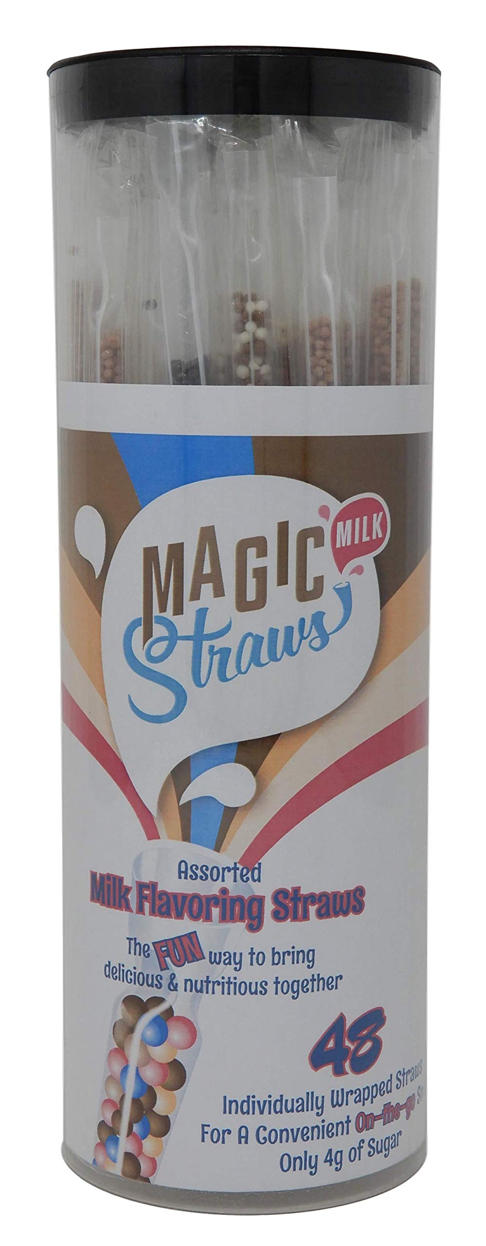 Magic Milk Straws - 48 Individually Wrapped Assorted Flavor Straws for Milk | Fun Drink Enhancer for Kids, Parties & Coffee Shops
