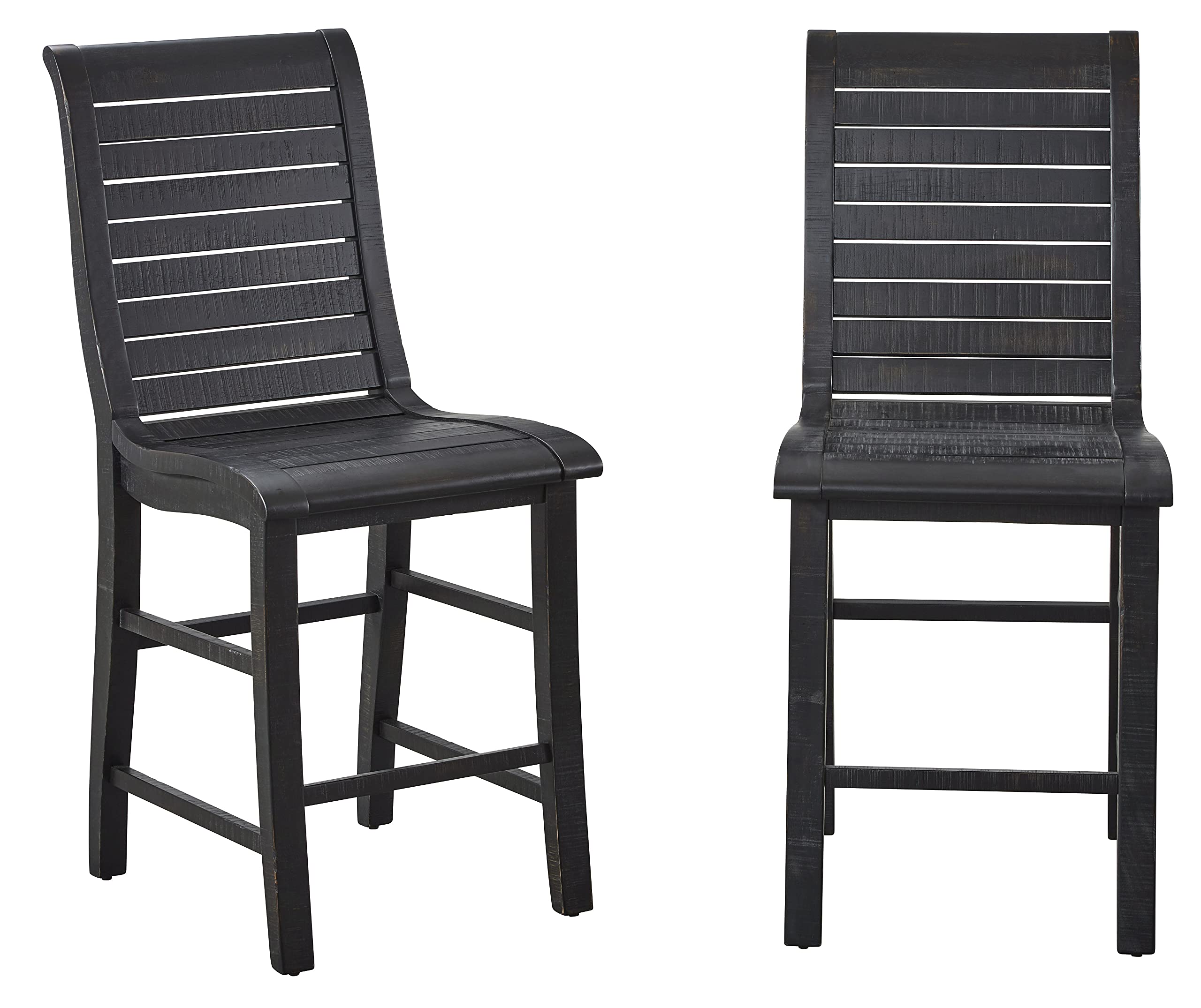 Progressive Furniture Willow Counter Height Bar Stool (Set of 2) - Black - Perfect for Kitchen Islands, Breakfast Bars & Home Bars