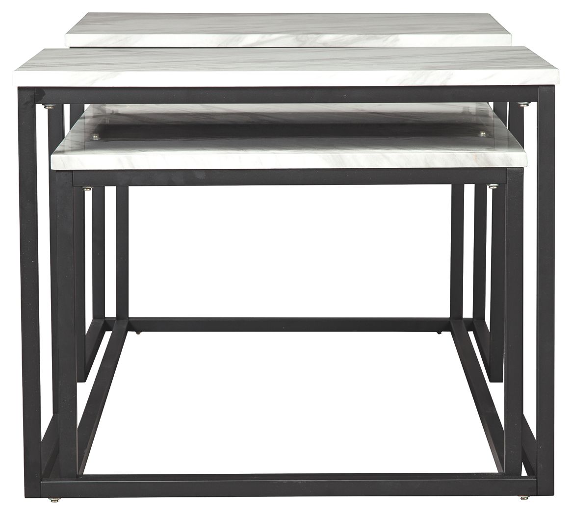 Donnesta Gray & Black Occasional Table Set of 3 - Modern Side End Tables for Living Room, Bedroom, or Office Decor